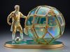 Älterer Coach mit einem großen Ball